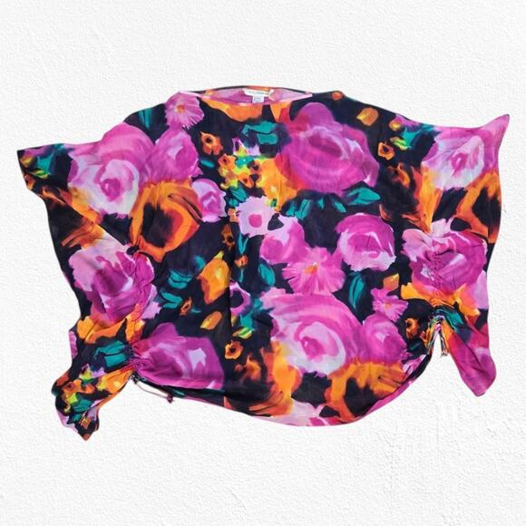 St. John Other - St John Floral Sheer Silk Blend Swim Suit Cover Up Bathing Suit Cover Size Small